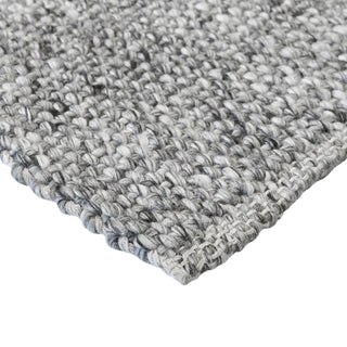 Close-up of a textured gray rug on a white background