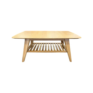 Rhodes Coffee Table with Shelf - Solid Oak/Oak Veneer