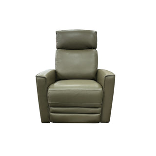 Nice Electric Recliner with Power Headrest in Lia Green Leather