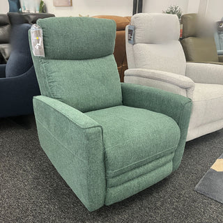 Nice Electric Recliner in Belfast Green Fabric