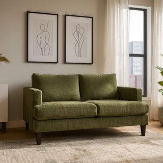 Olivia 2 Seater - NZ Made - Warwick Dion Olive Fabric