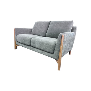 Oslo 2-Seater Sofa in Ansel Basalt Fabric with Oak detailing