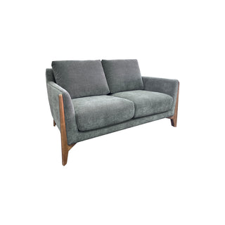 Oslo 2-Seater Sofa in Ansel Basalt Fabric with Oak detailing