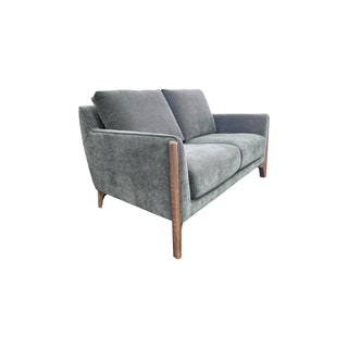 Oslo 2-Seater Sofa in Ansel Basalt Fabric with Oak detailing