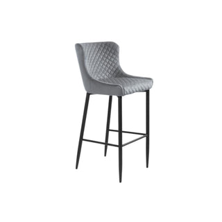 Ottowa Bar Stool - Grey Velvet