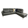Pacific Cnr Lounge in quality Torello Grey Leather