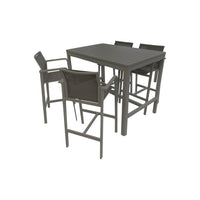 Pebble/Park 5pc Outdoor Bar Set - Charcoal PC Aluminium