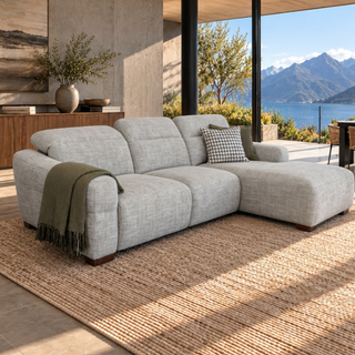 Pescara Sofa Chaise - Urban Sofa - Mid Grey Weave Fabric