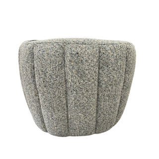 Textured gray ottoman on a white background