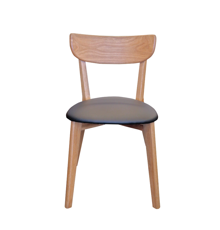 Pisa Chair Oak / Black PU Seat Dining Chair