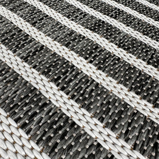 Close-up of woven black and white fabric pattern
