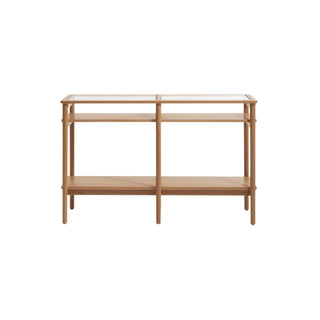 Quattro Console Oak / Oak Veneer with Tempered glass