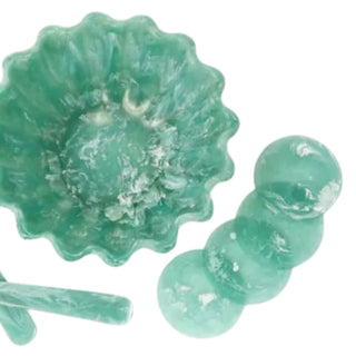 Green resin coasters 