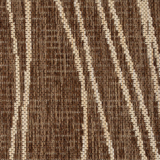 Textured brown and beige patterned fabric swatch