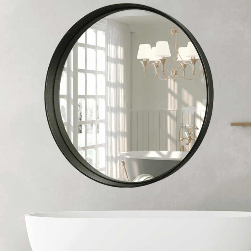 Mirror - Round Black Oak