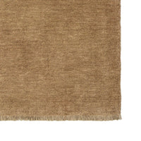 Close-up of a textured brown rug with a white background