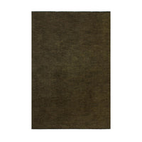 Moss Coloured rectangular rug on a white background