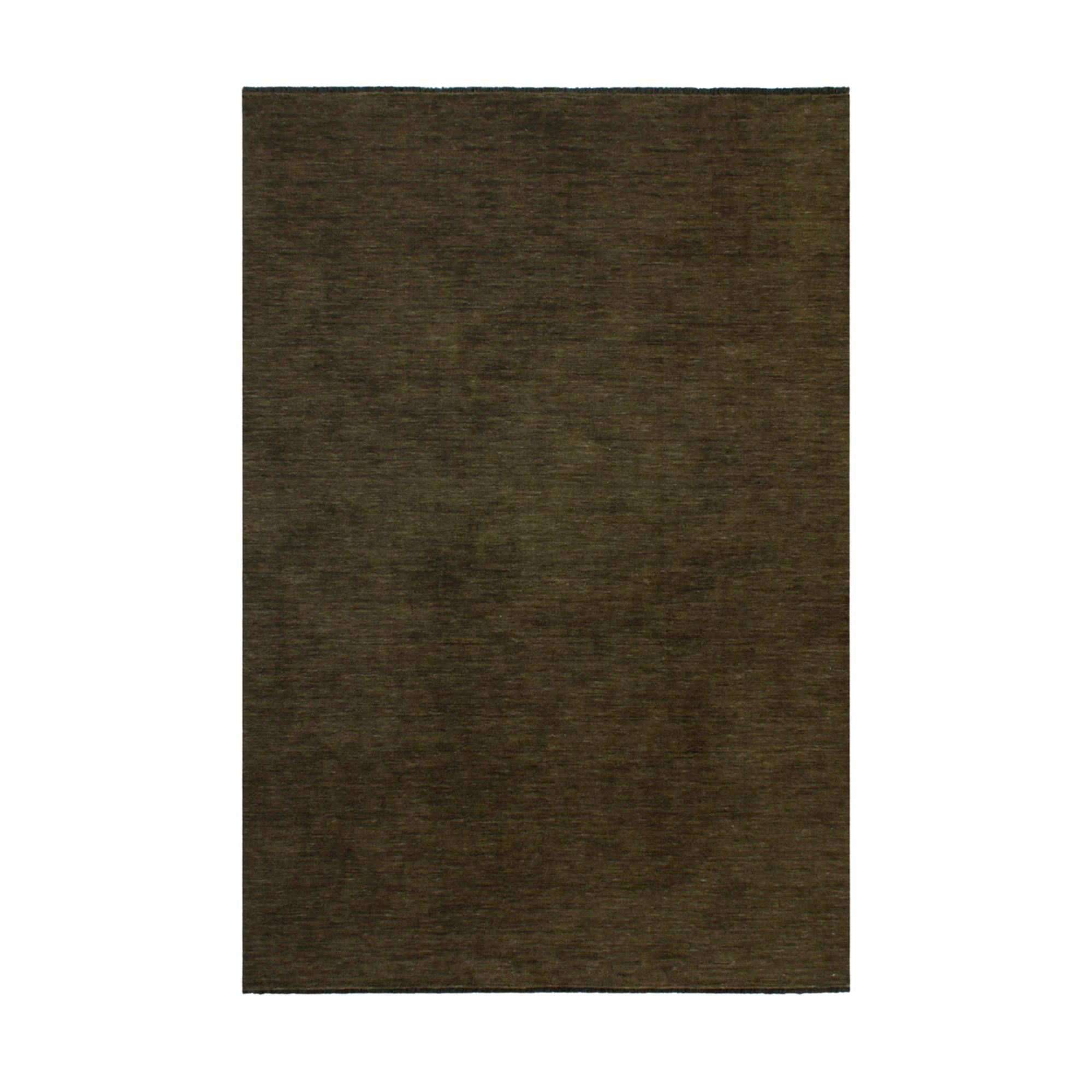 Moss Coloured rectangular rug on a white background