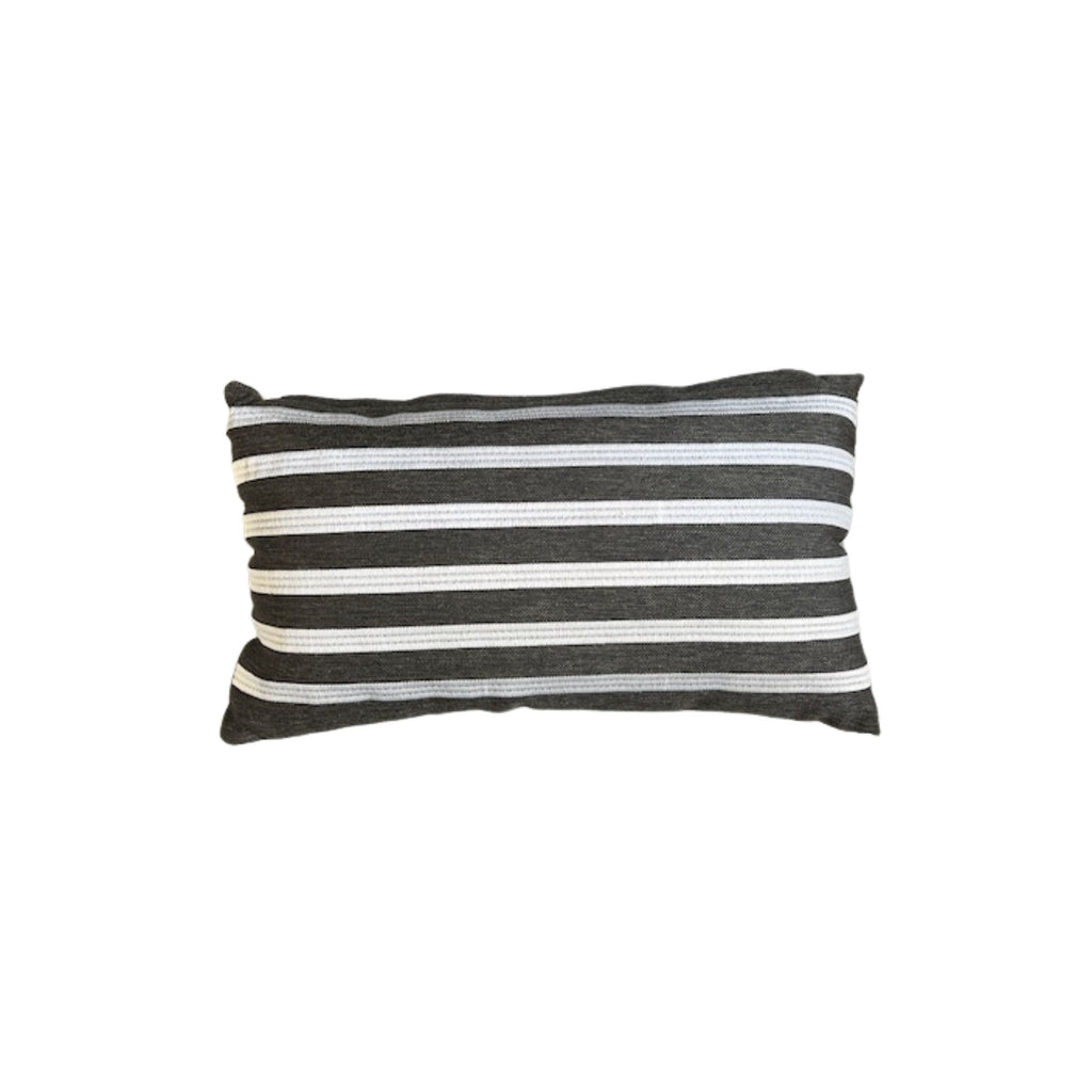Sunproof Outdoor Cushion Rectangle  - Stripe - Taupe/Black