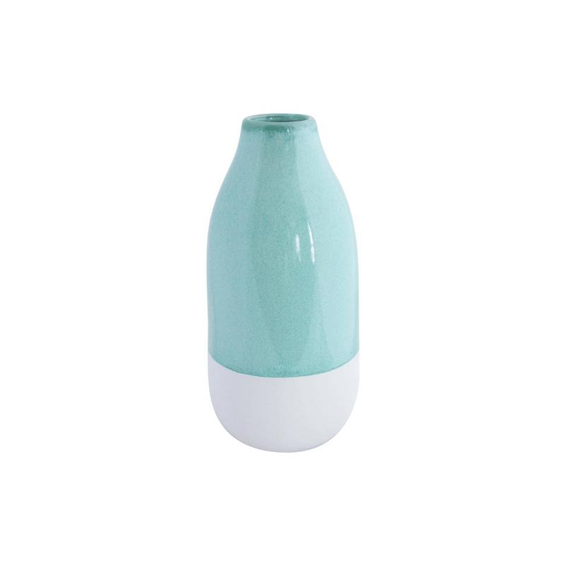 Syros Ceramic Vase Aqua & White