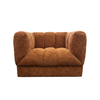 Brown textured armchair on a white background