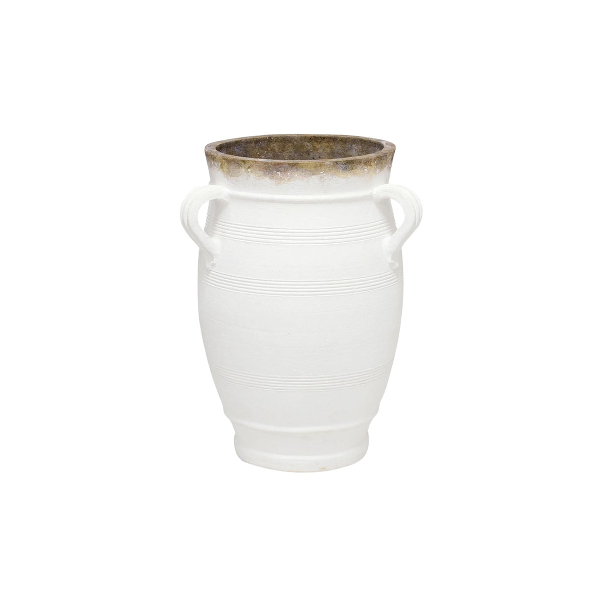 Tuscan 3 Handle Pot in White Terracotta