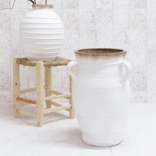 Tuscan 3 Handle Pot in White Terracotta