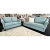 Flora Lounge Suite with Rolled Arms in Aston Seafoam fabric