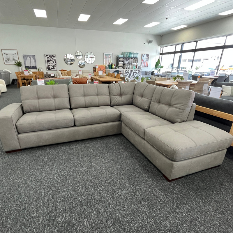 Drummond Queen Sofa bed LHF + Chse RHF - Urban Sofa - Steam Grey Fabric