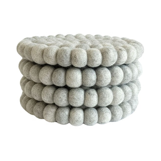 Grey Felt Ball Coasters – Handcrafted 100% NZ Wool | Furnish