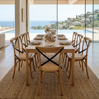 Aurora Oak Natural Dining Table 220x95cm - Solid American White Oak Timber