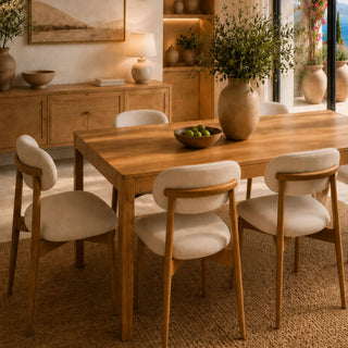 Aurora Oak Natural Dining Table 180x95cm - Solid American White Oak Timber