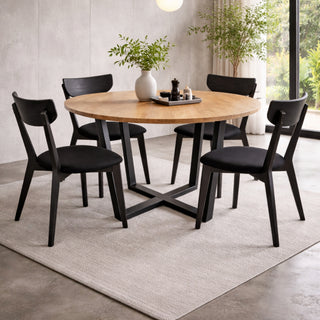 Pisa Dining Chair - Black Frame/Black PU Seat Pad