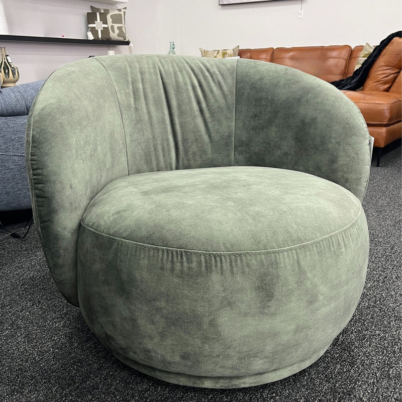 Munro Auto-Return Swivel Tub Chair - Forest Green Velvet