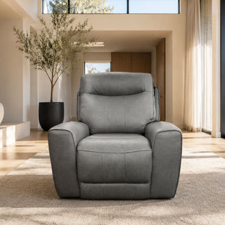 Denburn Power Recliner w. Power Headrest - Urban Sofa - Rangers Charcoal Leather