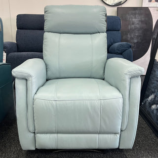 Salerno Duck Egg Leather Electric Recliner with Power Headrest