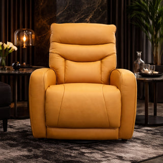 Yellow recliner chair on a white background Rocker & Swivel