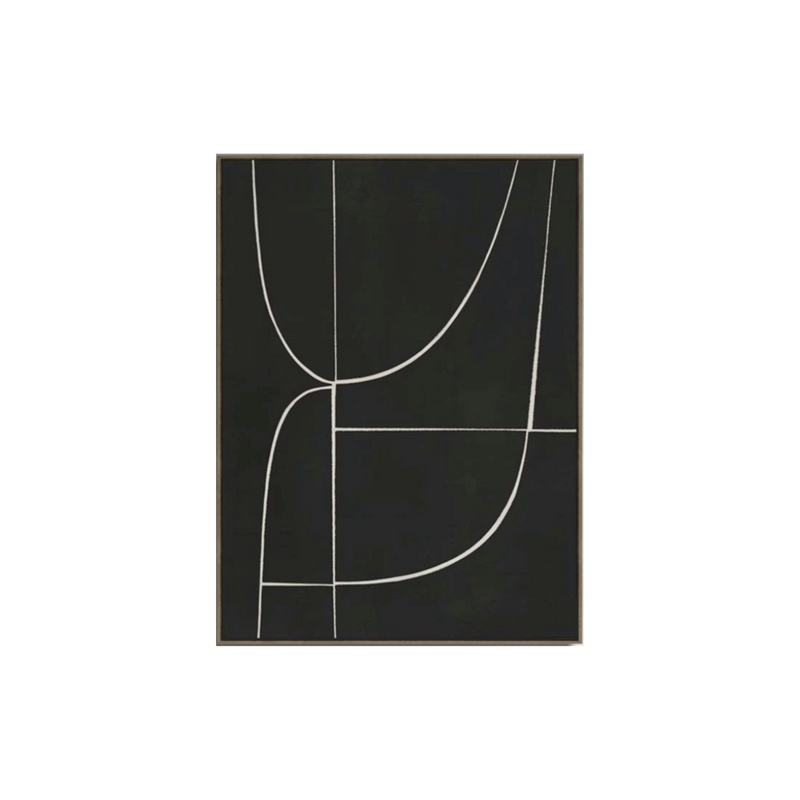 Wall Art - Ola - Black with Oak Frame Canvas