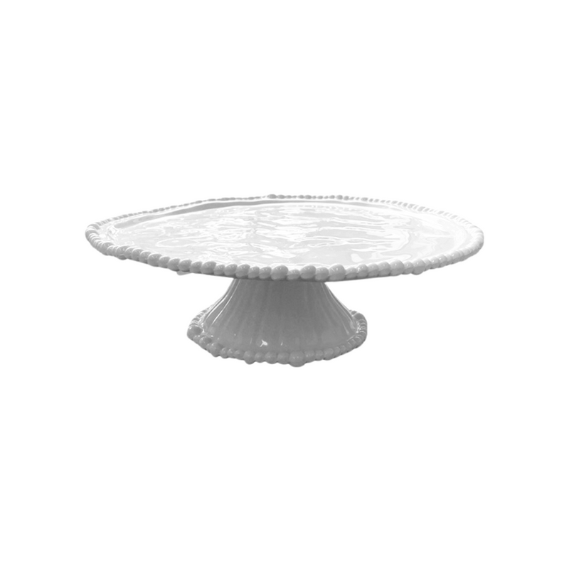 White Melamine Pearl Design Cake Stand