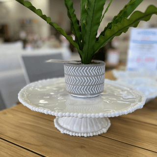 White Melamine Pearl Design Cake Stand