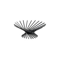 Black metal spiral bowl with sculptural rod design