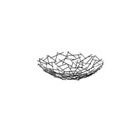 Black wire basket on a white background