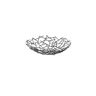 Black wire basket on a white background