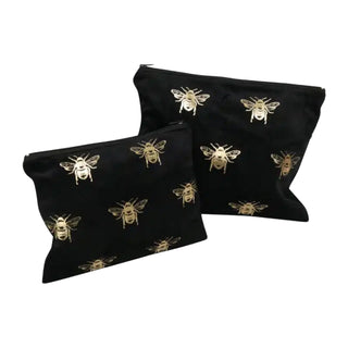 black velvet bee motif bag set