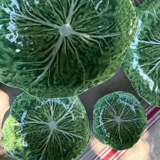 Small cabbage leaf melamine snack bowl filled 