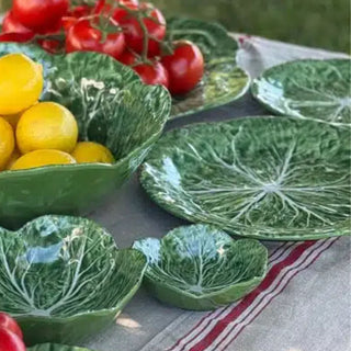 Detailed green cabbage design on 12cm melamine snack bowl – lightweight and shatter-resistant