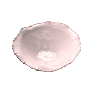 Overhead view of French Pink melamine pearl bowl 36cm – durable and food-safe