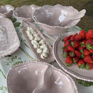 French Pink melamine pearl bowl and matching platters – perfect for entertaining NZ