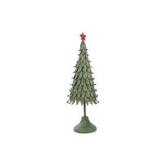Decorative Christmas tree with red star on a white background