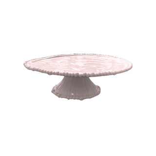 Melamine pearl cake stand – French Pink pedestal cake stand with beaded edge